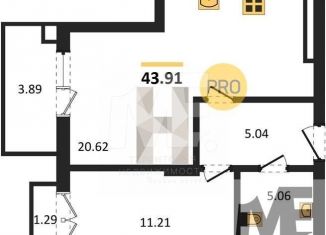 Продам 1-ком. квартиру, 43.9 м2, Калининград, улица Ломоносова, 52