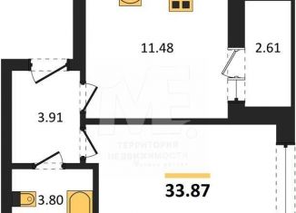 Продается 1-комнатная квартира, 33.9 м2, Калининград