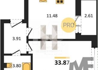 Продаю 1-комнатную квартиру, 33.9 м2, Калининград