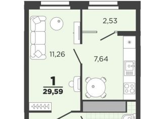 Продам 1-ком. квартиру, 29.6 м2, Рязань