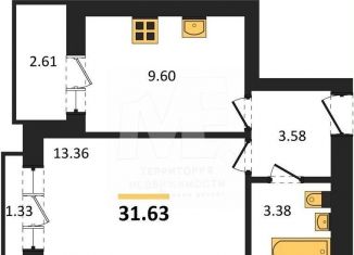 Продаю 1-комнатную квартиру, 31.6 м2, Калининград, Московский район