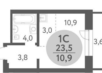 Продам квартиру студию, 23.5 м2, Новосибирск