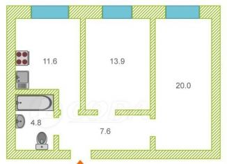 Продается 2-ком. квартира, 58.6 м2, Тюмень, улица Республики, 204к7