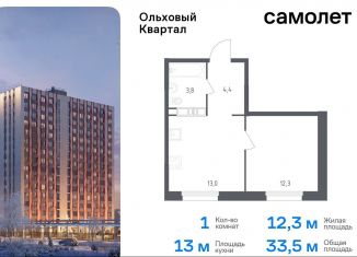 Продается однокомнатная квартира, 33.5 м2, Москва, жилой комплекс Ольховый Квартал, к2.1