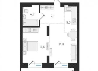 Продается двухкомнатная квартира, 46.2 м2, Новосибирск, метро Заельцовская