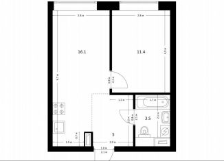 Продаю 1-комнатную квартиру, 36 м2, Москва, жилой комплекс Полар, 1.5, район Северное Медведково