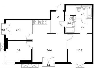 Продается трехкомнатная квартира, 79 м2, Москва, метро Тушинская, жилой комплекс Холланд Парк, к8