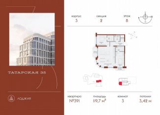 Продажа 3-ком. квартиры, 119.7 м2, Москва, Большая Татарская улица, 35с4, метро Новокузнецкая