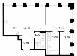 Продажа 1-комнатной квартиры, 60.7 м2, Москва