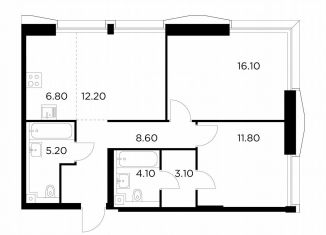 Продаю 2-комнатную квартиру, 67.8 м2, Москва