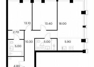 2-комнатная квартира на продажу, 78.2 м2, Москва