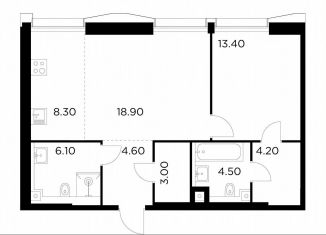 Продается 1-комнатная квартира, 63 м2, Москва