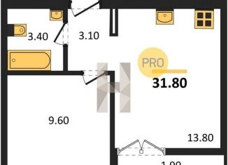 Продаю 1-комнатную квартиру, 31.8 м2, Новосибирск, метро Речной вокзал