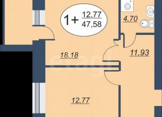 1-ком. квартира на продажу, 47.6 м2, Тюмень, Широтная улица, 209к1, Восточный округ