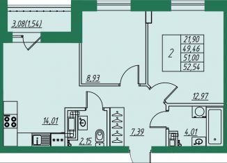 Продам 2-ком. квартиру, 51 м2, Владимирская область