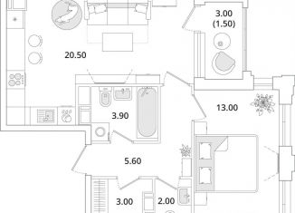 Продажа 1-ком. квартиры, 49.4 м2, Санкт-Петербург, Планерная улица, 99