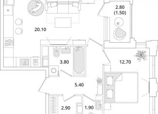 Продается 1-ком. квартира, 48.5 м2, Санкт-Петербург, Планерная улица, 99