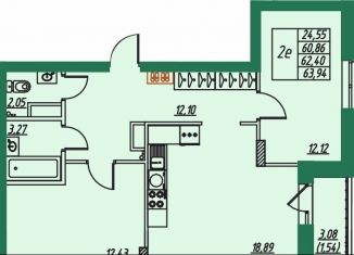 Продам 2-ком. квартиру, 62.4 м2, Владимирская область