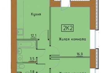 2-комнатная квартира на продажу, 57.3 м2, Пермь, улица Советской Армии, 82, Индустриальный район