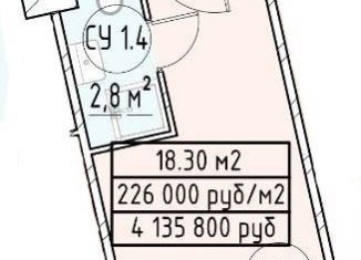 Продаю квартиру студию, 18.3 м2, Санкт-Петербург, Майков переулок, 4А, муниципальный округ Нарвский