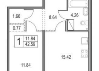 Продам 1-комнатную квартиру, 41 м2, Санкт-Петербург, муниципальный округ Комендантский Аэродром, Коломяжский проспект