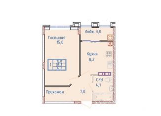 Продажа 1-комнатной квартиры, 37.3 м2, Ставрополь, ЖК Суворов, улица Алексея Яковлева, 3/1