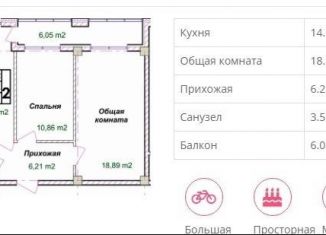 Продается 2-комнатная квартира, 60.2 м2, село Супсех, Невская улица, 2