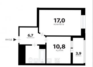 1-комнатная квартира на продажу, 39.6 м2, Санкт-Петербург, Малая Митрофаньевская улица, 8к1, ЖК Галактика Премиум