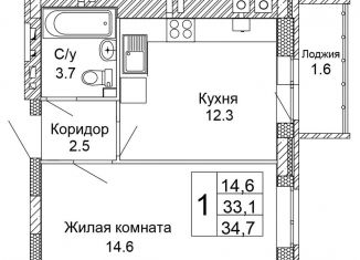 Продажа 1-комнатной квартиры, 34.7 м2, Волгоградская область