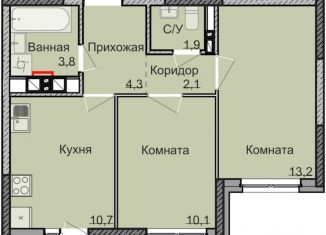 Продается 2-комнатная квартира, 46.1 м2, Ижевск