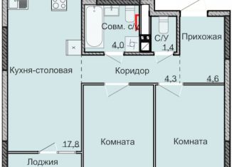 Продаю двухкомнатную квартиру, 52.3 м2, Ижевск, Ленинский район