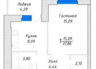 Продажа 1-ком. квартиры, 37.9 м2, Самара, Красноглинский район, 1-й квартал, 69