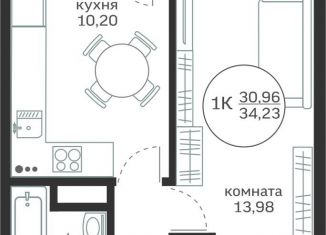 Продается 1-ком. квартира, 34 м2, Тюмень, улица Вадима Бованенко, 4, ЖК Атамари