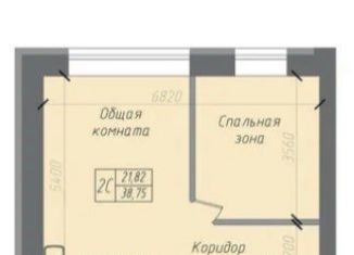 2-комнатная квартира на продажу, 38.8 м2, посёлок Металлплощадка, бульвар Строителей, 71к2