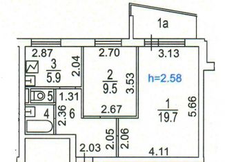 Продажа 2-комнатной квартиры, 46 м2, Москва, Олонецкая улица, 21, метро Отрадное