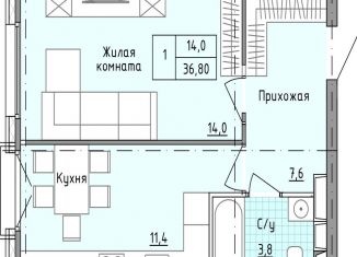 Продажа 1-комнатной квартиры, 37 м2, деревня Голубое, Парковый бульвар, 5А, ЖК Зеленоградский
