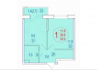 Продается 1-комнатная квартира, 32 м2, Ростов-на-Дону, переулок Чаленко, 9с2, ЖК Западная Резиденция