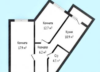 Двухкомнатная квартира на продажу, 53 м2, Краснодар, ЖК Свобода, Домбайская улица, 55к4