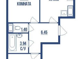 Продажа 2-комнатной квартиры, 60.6 м2, Санкт-Петербург, метро Ломоносовская, Октябрьская набережная