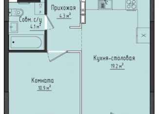 Продам 1-ком. квартиру, 38.5 м2, село Первомайский