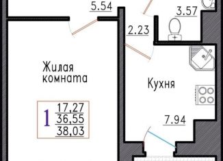 Продается однокомнатная квартира, 38 м2, село Александровка, Первоцветная улица, 5
