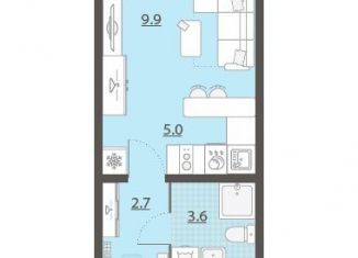 Продается квартира студия, 20.6 м2, Екатеринбург, ЖК Хрустальные Ключи, жилой комплекс Хрустальные Ключи, 5к4