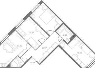 Продажа 4-ком. квартиры, 83 м2, Санкт-Петербург, метро Проспект Ветеранов, проспект Героев, 25к1