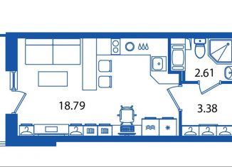 Продаю квартиру студию, 25.7 м2, Санкт-Петербург, ЖК Полис Приморский, проспект Авиаконструкторов, 63