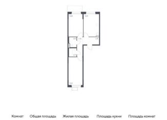 Продажа 2-комнатной квартиры, 57.3 м2, Московская область, жилой комплекс Квартал Ивакино, к3