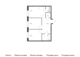 2-комнатная квартира на продажу, 51.4 м2, Москва, жилой комплекс Эко Бунино, 14.2