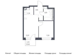 Продам однокомнатную квартиру, 32.9 м2, Московская область, жилой комплекс Прибрежный Парк, 9.1
