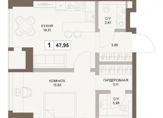 Продается однокомнатная квартира, 48 м2, Москва, 5-й Донской проезд, вл21к6, метро Ленинский проспект