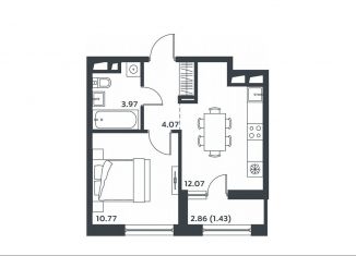 1-комнатная квартира на продажу, 31.9 м2, поселок Отрадное, Лесная улица, к27