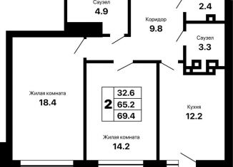 Продажа 2-ком. квартиры, 69.4 м2, Самара, метро Российская